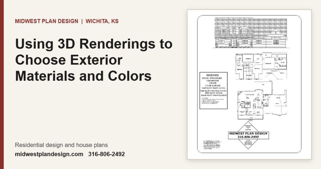Using 3D Renderings to Choose Exterior Materials and Colors | MidWest Plan Design, Wichita, KS