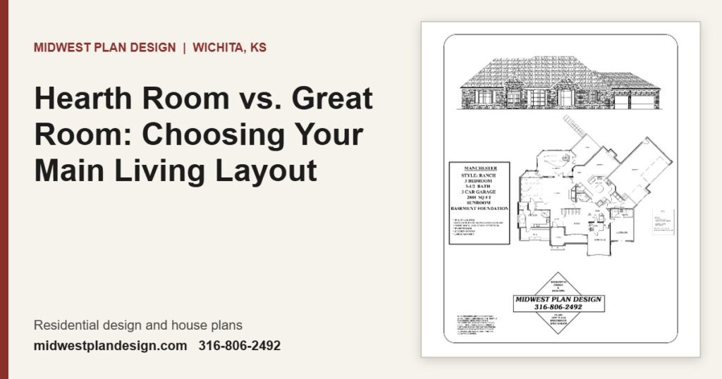 Hearth Room vs. Great Room: Choosing Your Main Living Layout | MidWest Plan Design, Wichita, KS