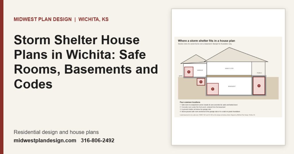 Storm Shelter House Plans in Wichita: Safe Rooms, Basements and Codes | MidWest Plan Design, Wichita, KS